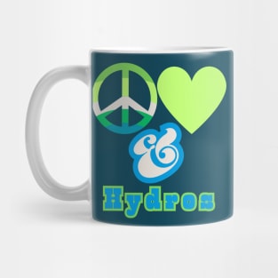 Peace, Love & Hydros - Retro Pop Electric Green Colorway Pacific Northwest Style Mug